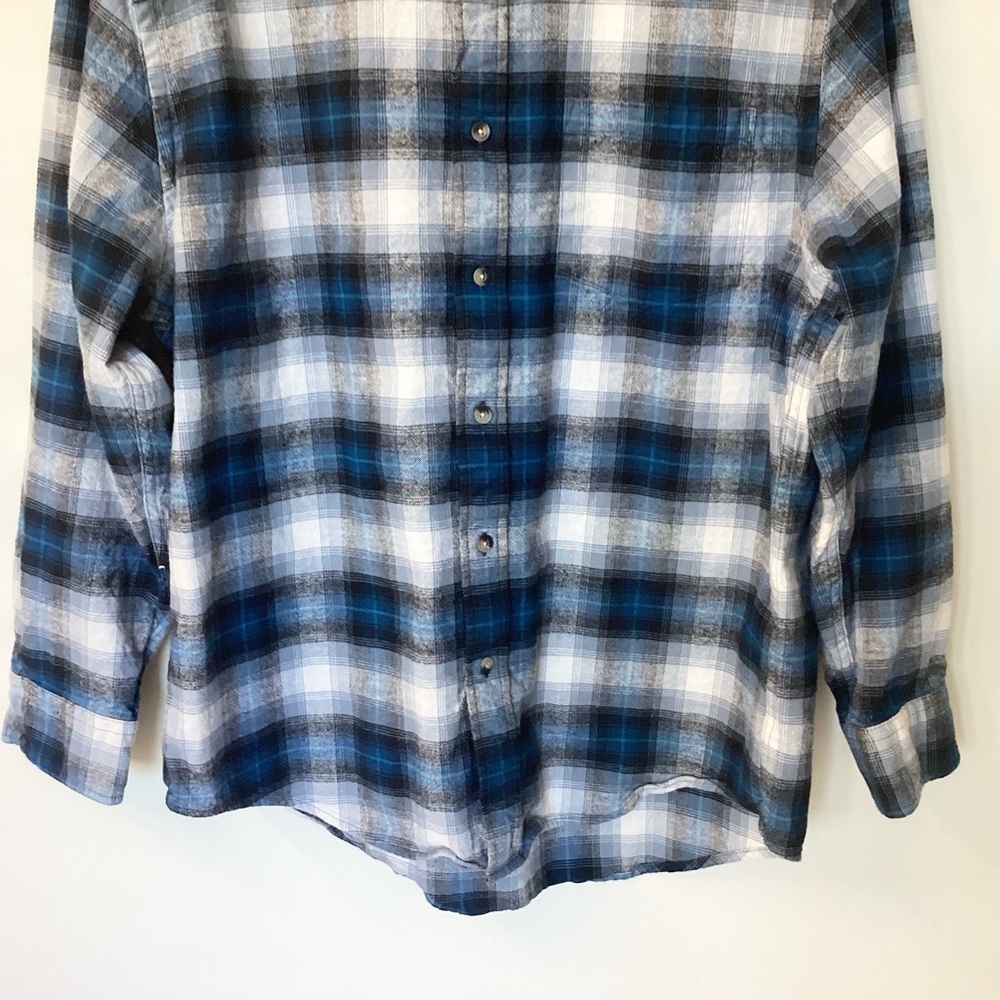 Pendleton Mason Long Sleeve Plaid Button Down Flannel Shirt - Blue - L - Picture 3 of 6